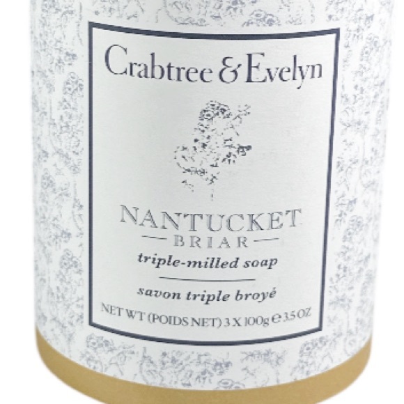 NEW Crabtree & Evelyn NANTUCKET BRIAR Triple Milled Soap Set/3 - Picture 3 of 4